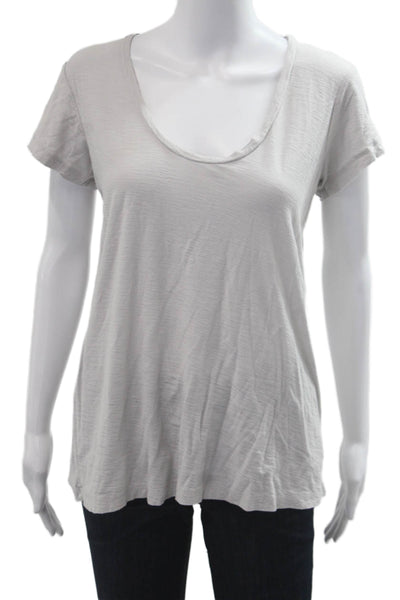 Standard James Perse Women Gray Short Sleeve Cotton Tee Size 3