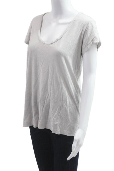 Standard James Perse Women Gray Short Sleeve Cotton Tee Size 3