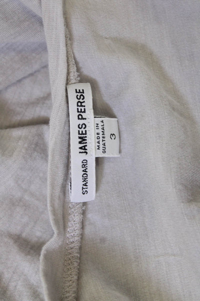 Standard James Perse Women Gray Short Sleeve Cotton Tee Size 3