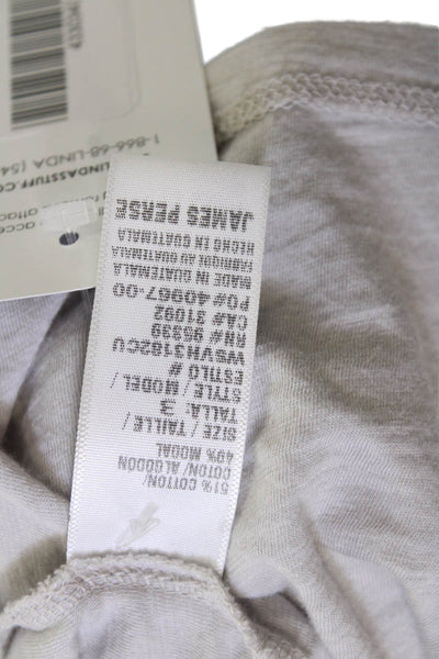 Standard James Perse Women Gray Short Sleeve Cotton Tee Size 3