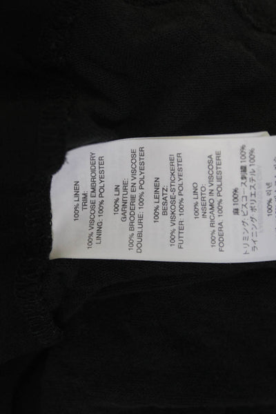 J Crew Womens Basic Tank Black Linen Round Neck Sleeveless Size M