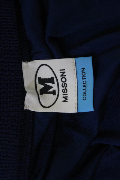 Missoni Women A-Line Skirt Dark Blue Wool Viscose Knee Length Size 44