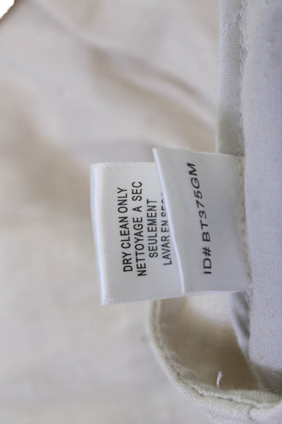 BCBGMAXAZRIA Womens Dress Pants Beige Button 75% Linen 32 Inseam Size 8