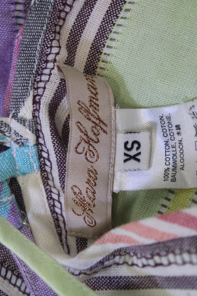 Mara Hoffman Women Camisole Pink Striped V Neck Cotton Size XS
