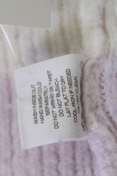 Intermix Unisex Pullover Striped Mock Neck White Long Sleeve Size S