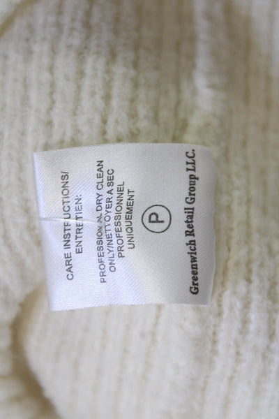 The Westside Unisex White Pullover Baby Alpaca Wool Nylon Sweater Size S