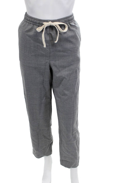 J Crew Unisex Jogger Pants Gray Polyester Button Closure Size 6