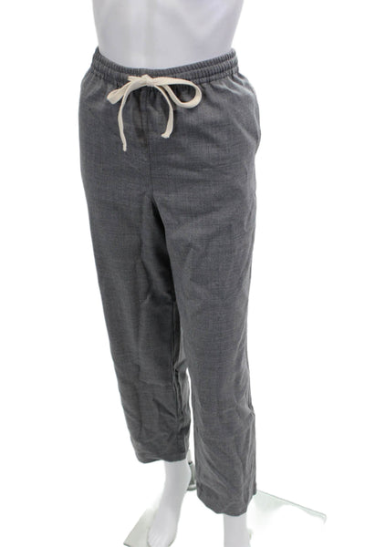 J Crew Unisex Jogger Pants Gray Polyester Button Closure Size 6