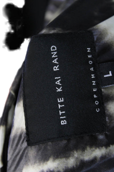 Bitte Kai Rand Womens Black Animal Print Trench Coat Size L