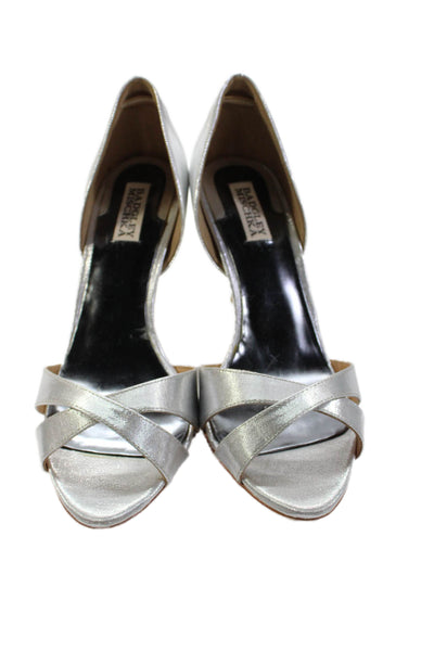 Badgley Mischka Womens Mystery D'Orsay Pumps Silver Size 10 Medium