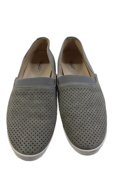 T Tahari Womens Bristol Slide On Flats Grey Size 10