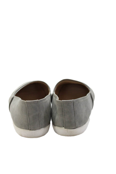 T Tahari Womens Bristol Slide On Flats Grey Size 10