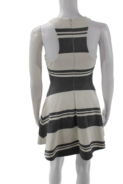 Elizabeth & James Womens Fit & Flare Tank Dress White Striped Sleeveless Size 0
