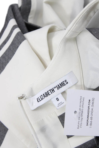 Elizabeth & James Womens Fit & Flare Tank Dress White Striped Sleeveless Size 0