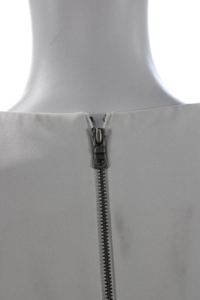 Alice + Olivia Women Shift Mini Dress White Sleeveless Size 0