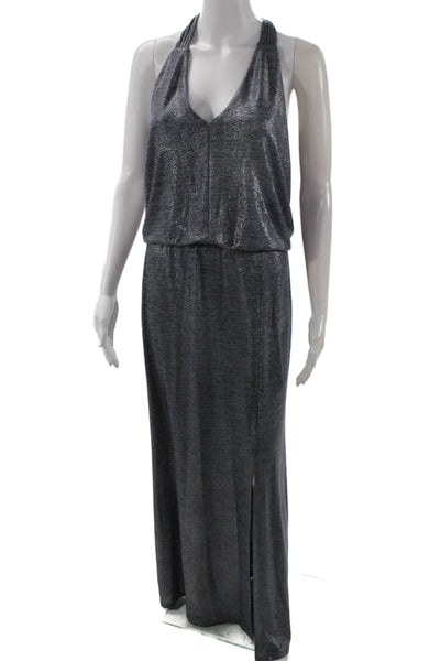 Ella Moss Womens Blouson Maxi Dress Dark Gray V Neck Sleeveless Size XS