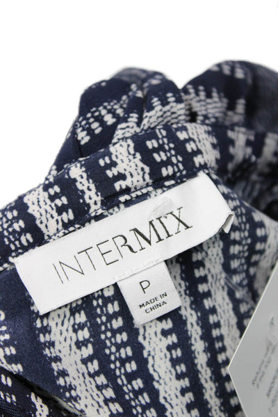 Intermix Womens Maxi Sundress Dark Blue Striped Zip Bohemian Size PP