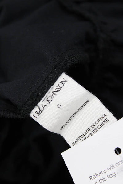 Ulla Johnson Womens Fit & Flare Mini Dress Black V-Neck Long Sleeve Size 0