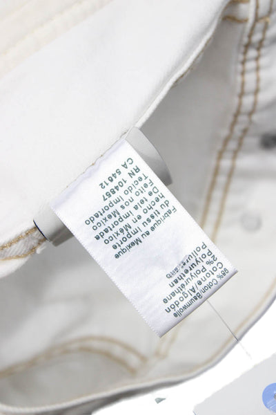 AG Adriano Goldschmied Women White Collared Cotton Jacket Size L