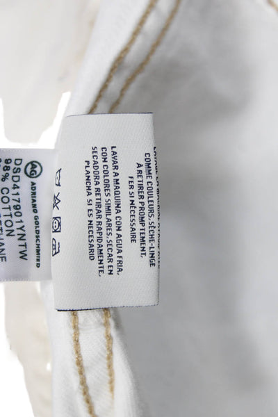 AG Adriano Goldschmied Women White Collared Cotton Jacket Size L