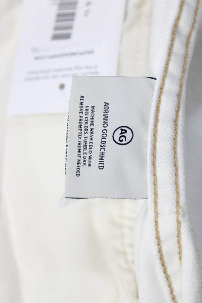 AG Adriano Goldschmied Women White Collared Cotton Jacket Size L