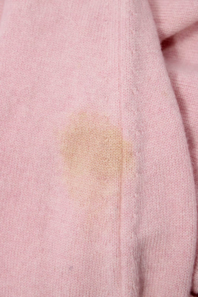 Lucien Pellat-Finet Unisex Pink Cashmere Graphic V-Neck Cardigan Size XL