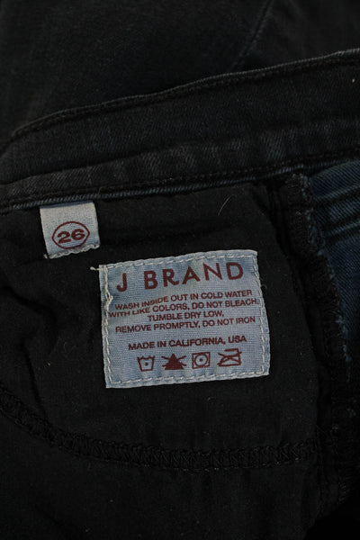 J Brand Women Skinny Ankle Black Mid Rise Jeans Size 26