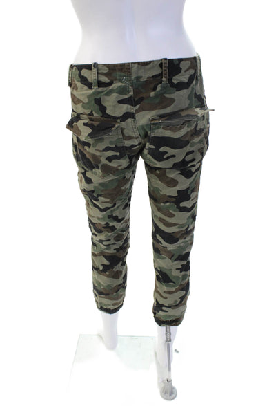 Nili Lotan Unisex Cropped Cargo Camouflage Pants Green Size 0