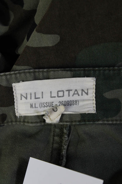 Nili Lotan Unisex Cropped Cargo Camouflage Pants Green Size 0