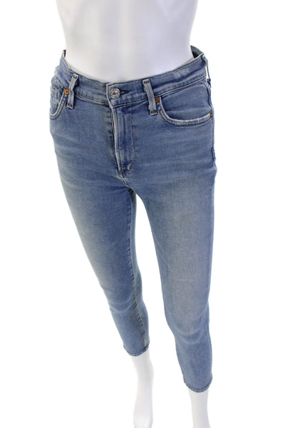 Citizens of Humanity Womens Ankle Skinny Jeans Light Blue Mid Rise Size 24