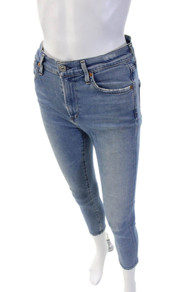 Citizens of Humanity Womens Ankle Skinny Jeans Light Blue Mid Rise Size 24