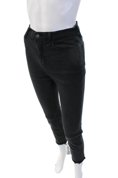 J Brand Womens Ankle Skinny Jeans Black Mid Rise Size 26