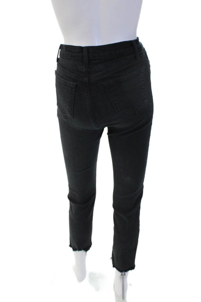 J Brand Womens Ankle Skinny Jeans Black Mid Rise Size 26