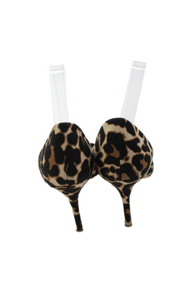 J Crew Collection Womens Animal Print D'Orsay Pumps Beige Black Size 8.5