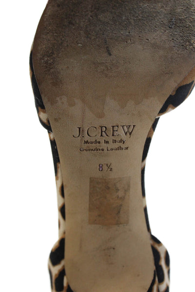 J Crew Collection Womens Animal Print D'Orsay Pumps Beige Black Size 8.5