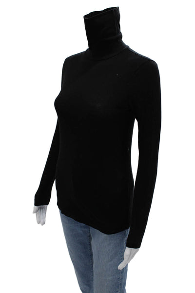 J Crew Unisex Black Cotton Turtleneck Pullover Long Sleeve Size 2XS