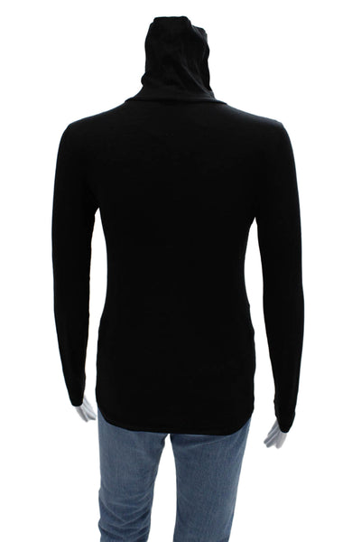 J Crew Unisex Black Cotton Turtleneck Pullover Long Sleeve Size 2XS