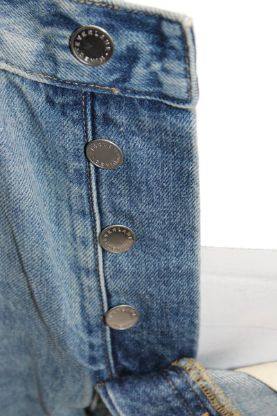 Everlane Unisex Cropped Straight Jeans Light Blue Denim High Rise Size 25