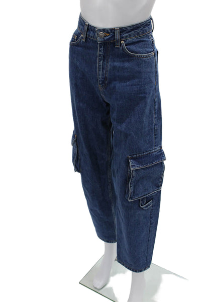 Everlane Unisex Cropped Straight Jeans Light Blue Denim High Rise Size 25