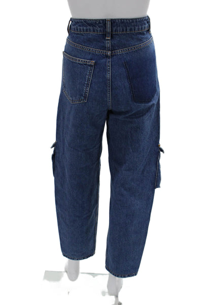 Everlane Unisex Cropped Straight Jeans Light Blue Denim High Rise Size 25