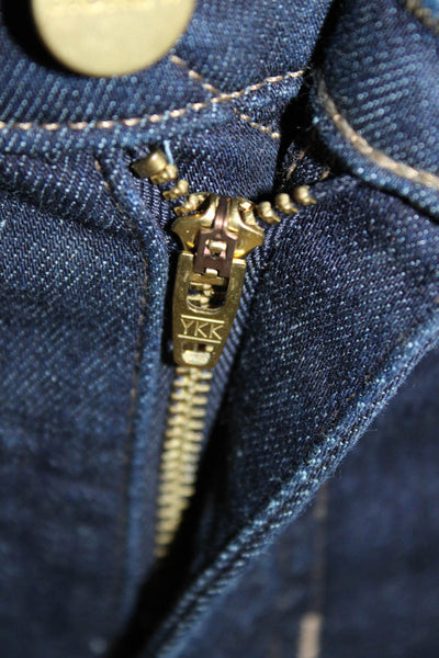 J Crew Women Ankle Cropped Straight Dark Blue Jeans Button Fly Size 26