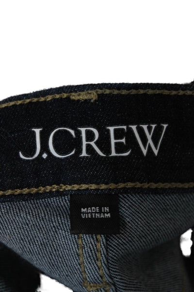 J Crew Women Ankle Cropped Straight Dark Blue Jeans Button Fly Size 26