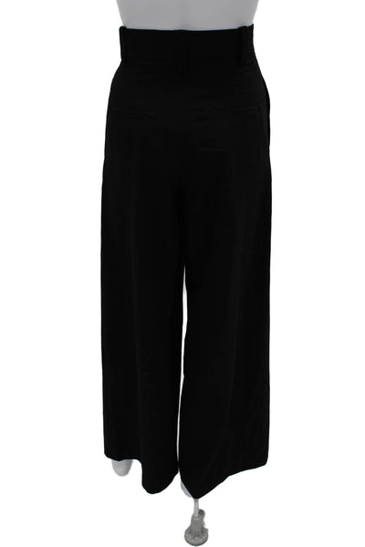 Zara Women Dress Pants Black Hook & Eye Polyester Viscose Elastane Size 2