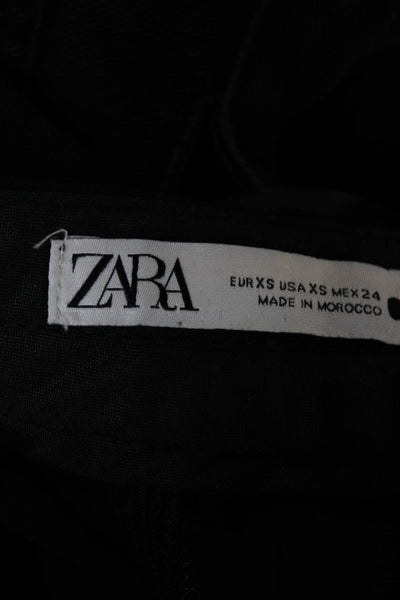 Zara Womens Black Dress Pants Polyester Hook & Eye Size XS