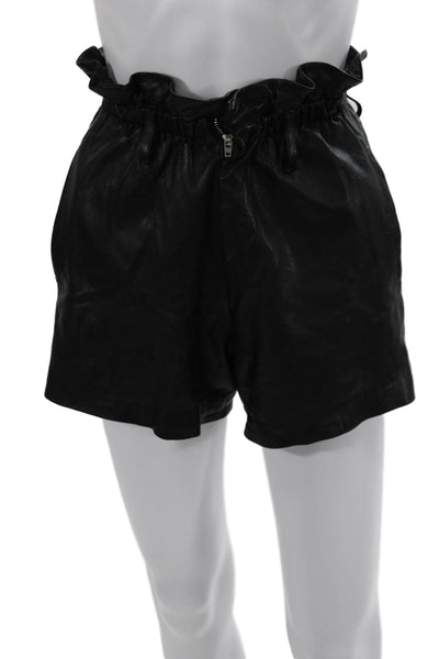 Allsaints Unisex Black Polyester Zip Shorts Size 0