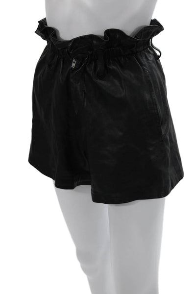 Allsaints Unisex Black Polyester Zip Shorts Size 0