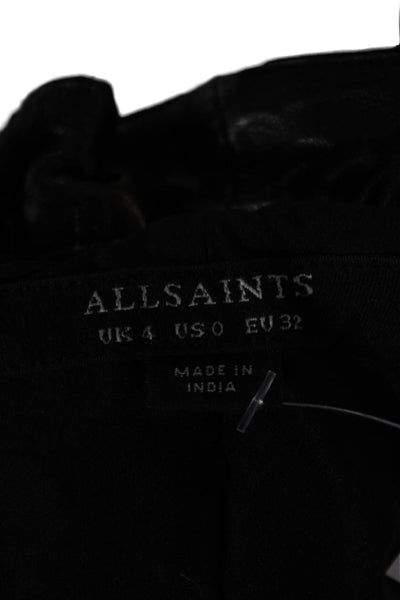 Allsaints Unisex Black Polyester Zip Shorts Size 0