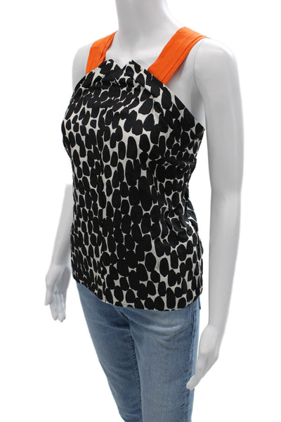 Gucci Women Tank Black Silk Animal Print Zip Sleeveless Size 42