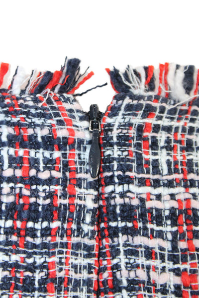 J Crew Womens Sheath Dress Black Plaid Crew Neck Knee Length Size 00P