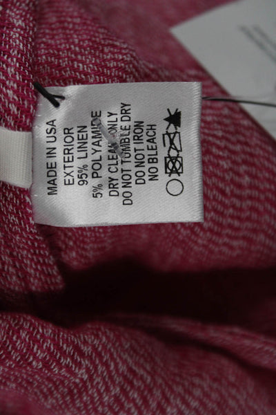 Lisa Marie Fernandez Womens Shirt Dress Pink Linen Collared Long Sleeve Size 2